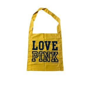 Victoria's Secret LOVE PINK Nylon Tote Shoulder Bag Yellow New